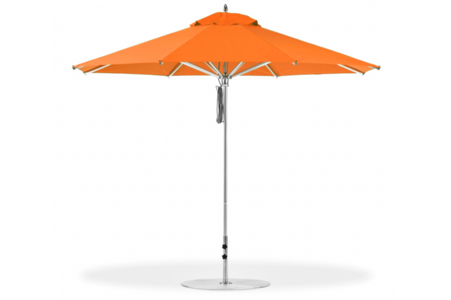 Frankford Greenwich Aluminum Market Umbrella in bright orange